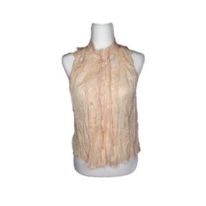 (NWT)Free People Light Peach Button Up Blouse Tank